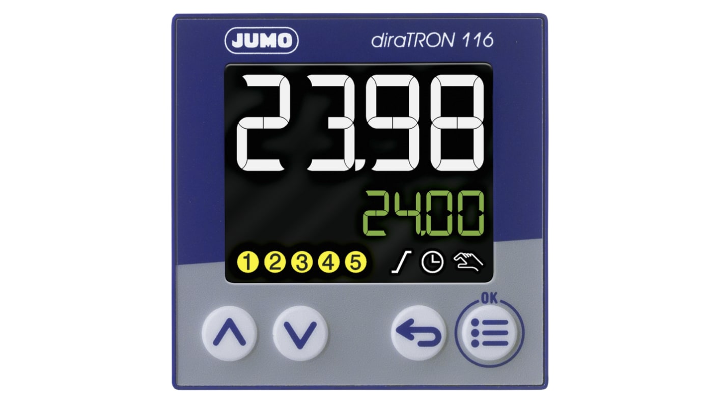 Rs-Online Termoregolatori PID Jumo DiraTRON 20 → 30 V C.a./c.c. 48 X 48mm 3 Uscite 2 Relè 1 Logico