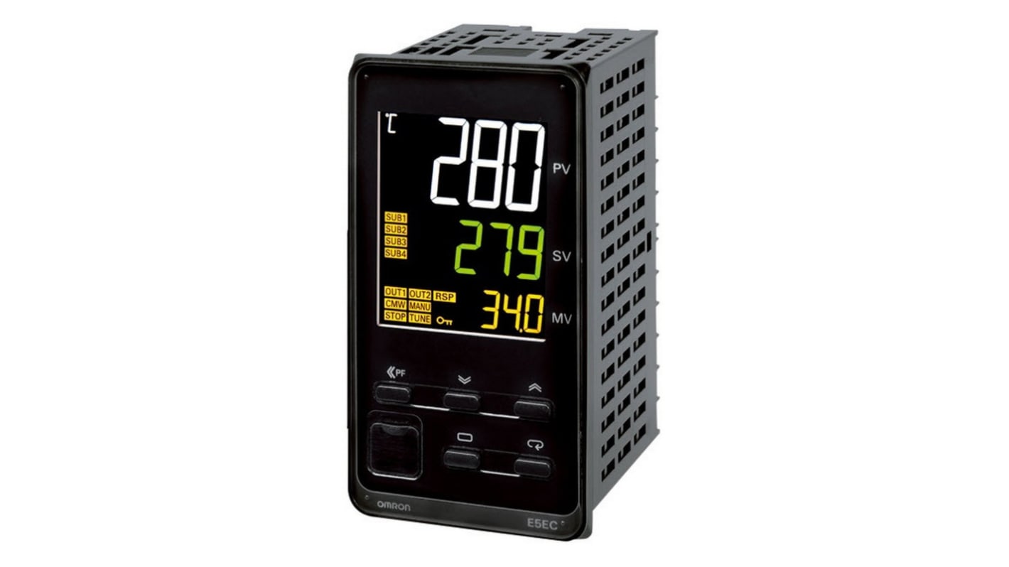 Rs-Online Termoregolatori PID Omron E5EC 100 → 240 V c.a. 96 x 48mm 4 uscite SSR relè a stato solido logica