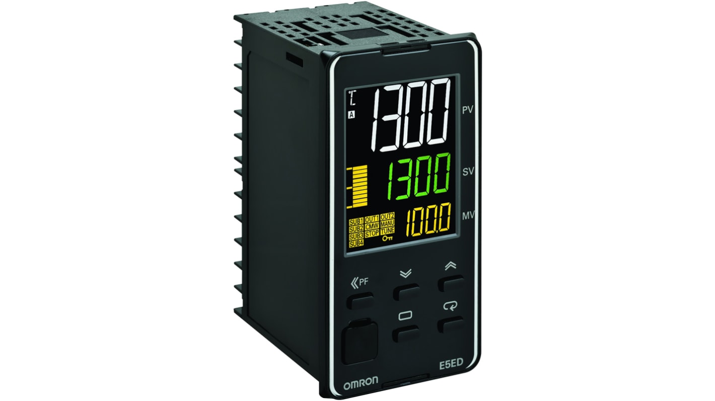 Rs-Online Termoregolatori PID Omron E5ED 100 → 240 V c.a. 48 x 96mm 2 uscite SSR relè a stato solido logica