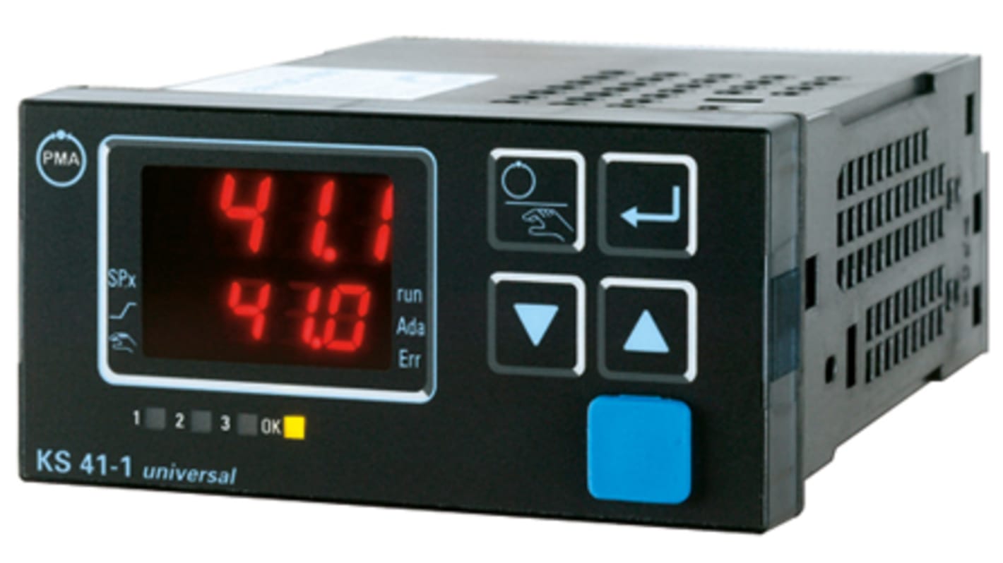 Rs-Online Termoregolatori PID P.M.A KS41 90→ 250 V c.a. 96 x 48 (1/8 DIN)mm 2 uscite Relè