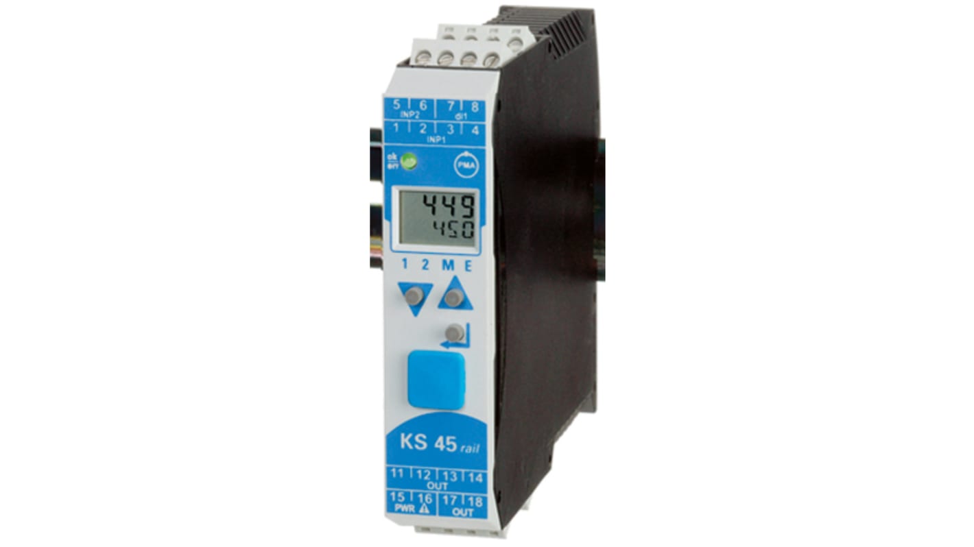 Rs-Online Termoregolatori PID P.M.A KS45 90→ 260 V c.a. 99 x 22.5mm 2 uscite Relè