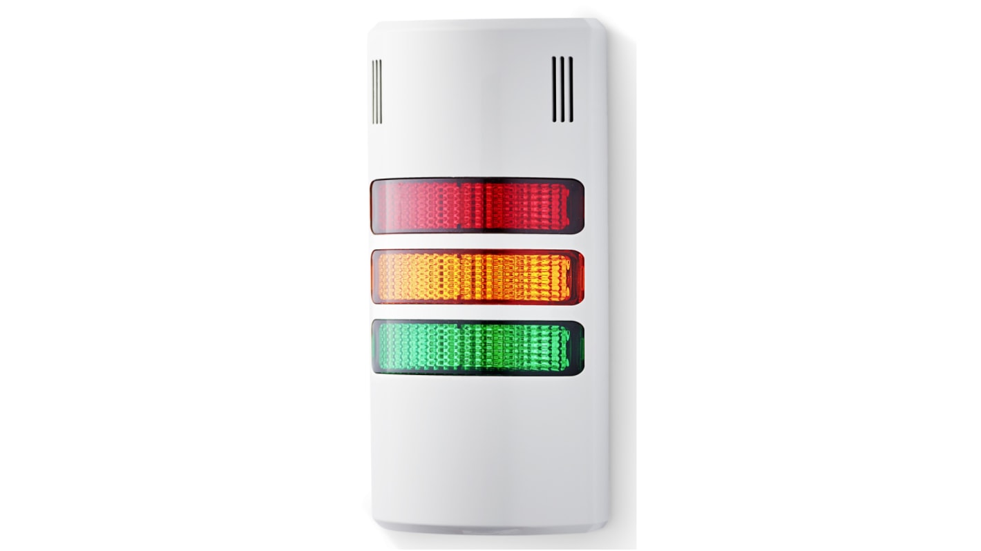 Rs-Online Torretta di segnalazione AUER Signal 230 V c.a. 240 V c.a. LED 3 elementi lenti Rosso/Verde/Ambra con Cicalino
