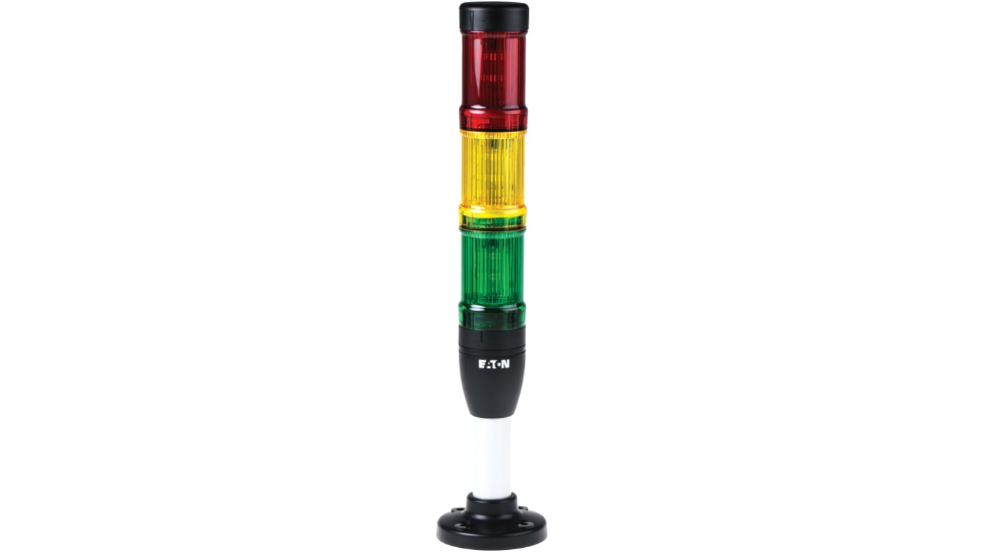 Rs-Online Torretta di segnalazione Eaton 24 V c.a. / c.c. LED 3 elementi lenti Rosso/Giallo/Verde