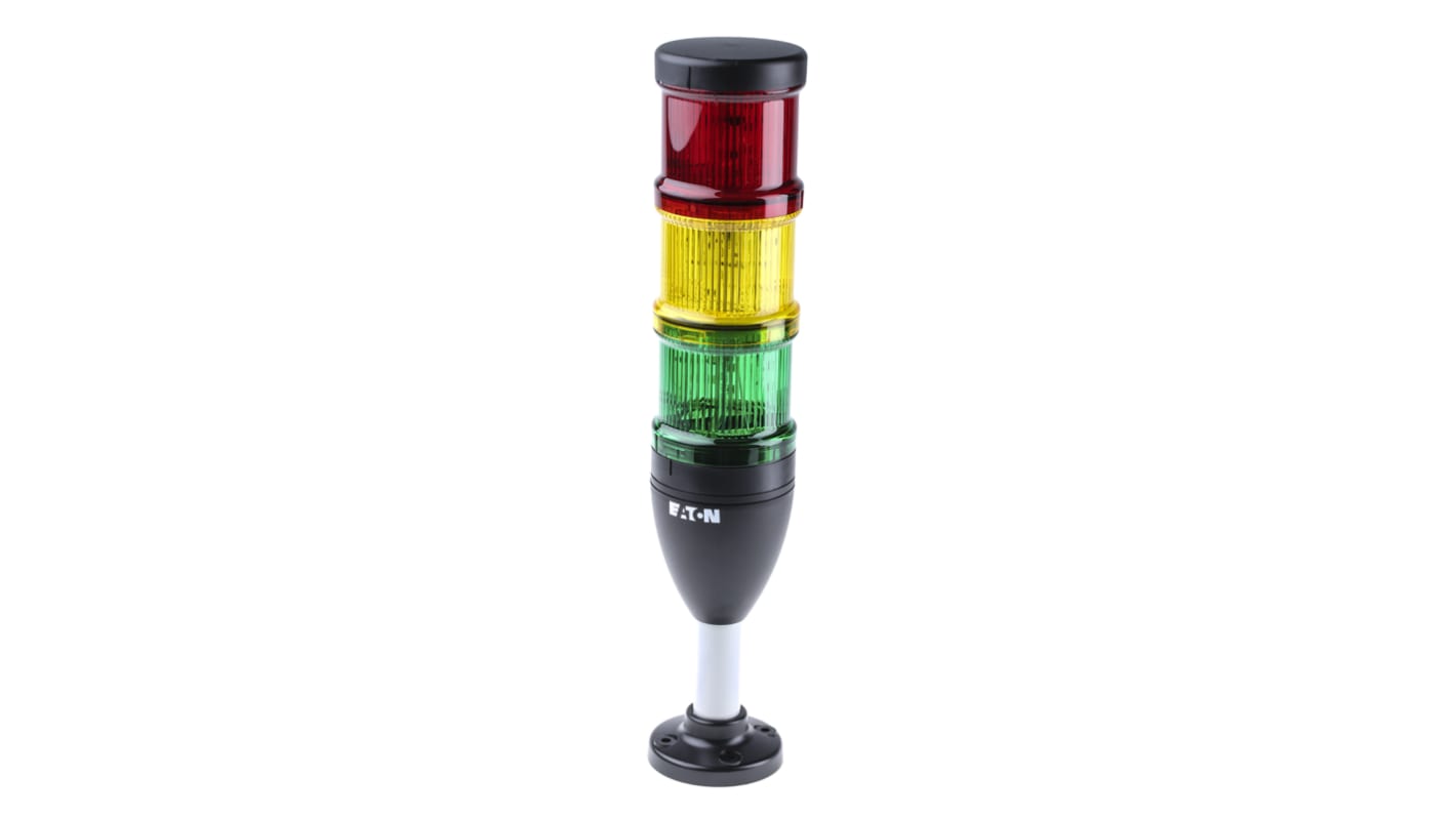 Rs-Online Torretta di segnalazione Eaton 24 V c.a. / c.c. LED 3 elementi lenti Rosso/Giallo/Verde