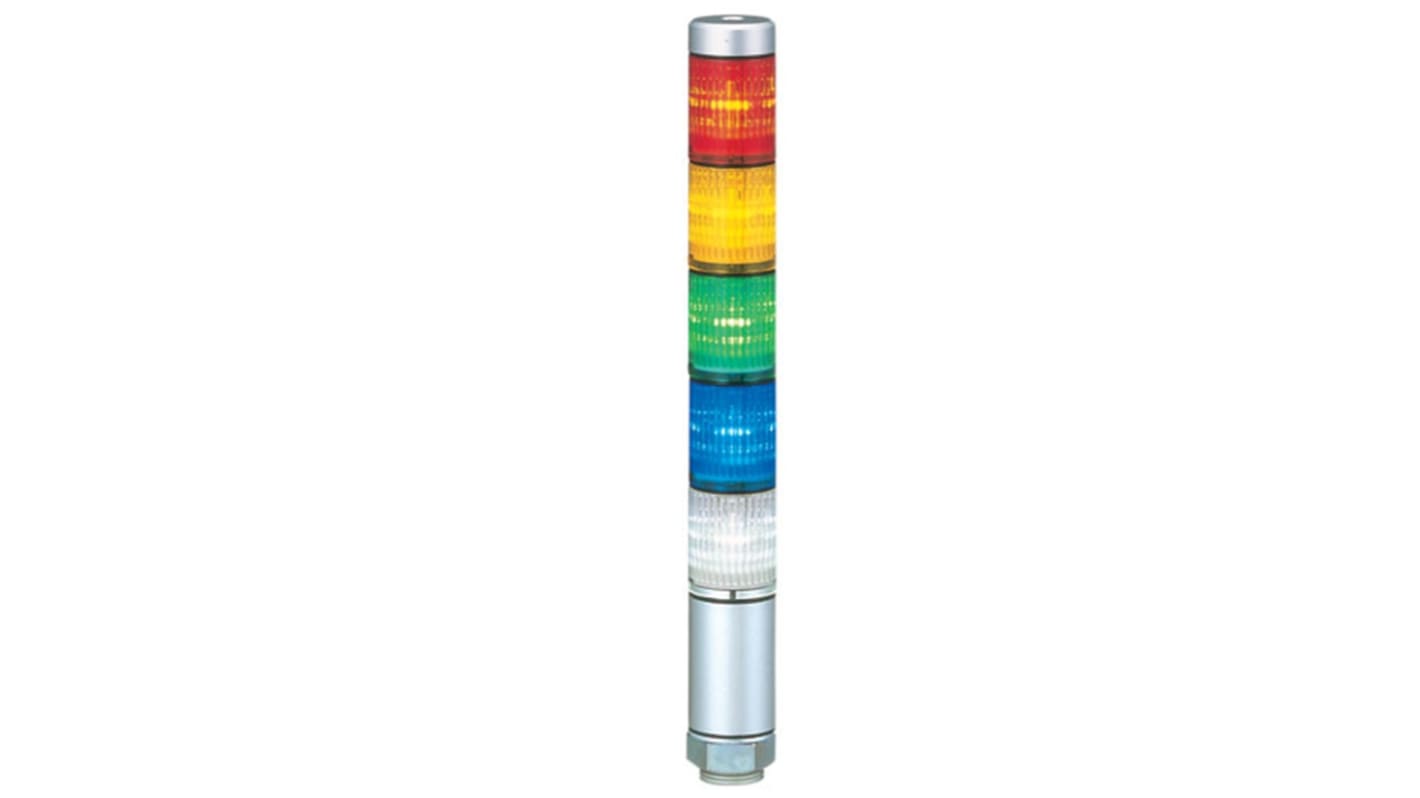 Rs-Online Torretta di segnalazione Patlite 24 V c.a. / c.c. LED 5 elementi lenti A colori