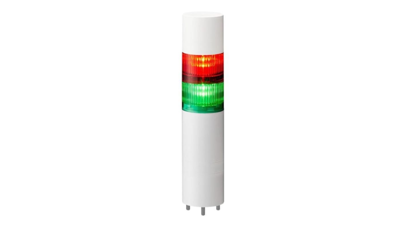 Rs-Online Torretta di segnalazione Patlite 24 V c.c. LED 2 elementi lenti Multicolore con Cicalino