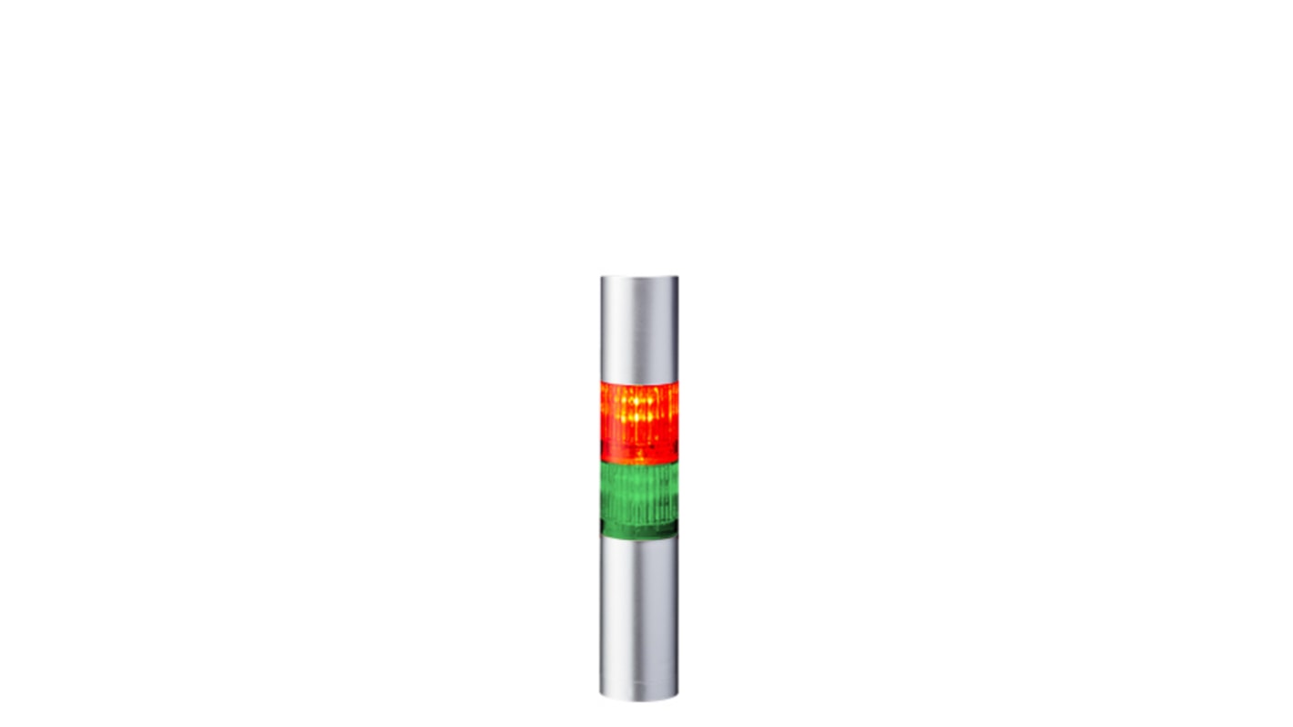 Rs-Online Torretta di segnalazione Patlite 24 V c.c. LED 2 elementi lenti A colori con Cicalino