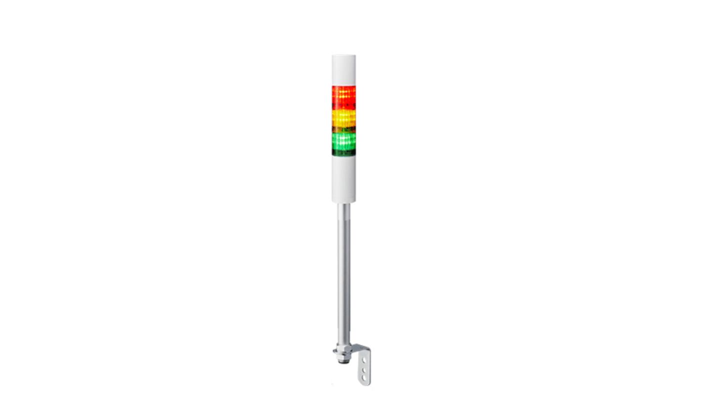 Rs-Online Torretta di segnalazione Patlite 24 V c.c. LED 3 elementi lenti A colori con Cicalino