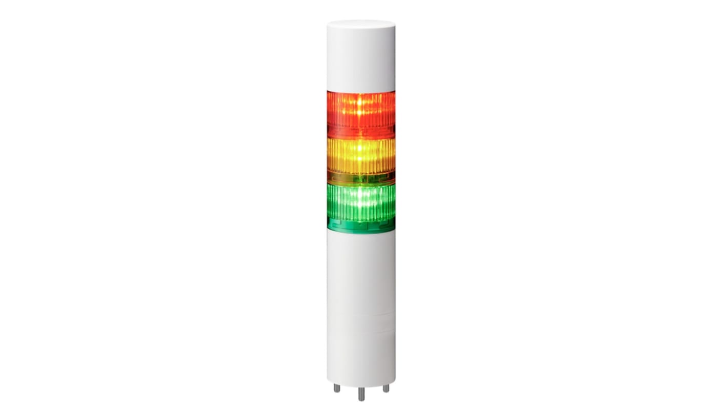 Rs-Online Torretta di segnalazione Patlite 24 V c.c. LED 3 elementi lenti Multicolore con Cicalino
