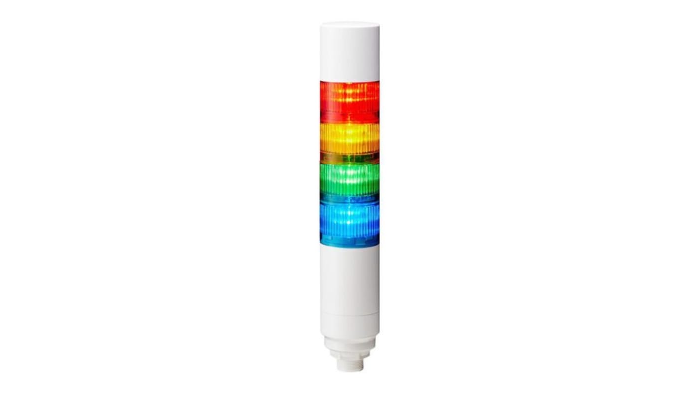 Rs-Online Torretta di segnalazione Patlite 24 V c.c. LED 4 elementi lenti Multicolore con Cicalino
