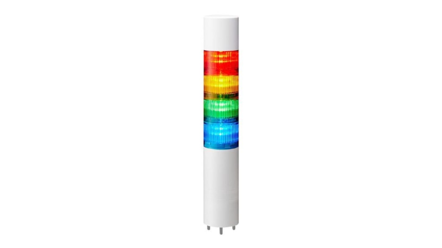 Rs-Online Torretta di segnalazione Patlite 24 V c.c. LED 4 elementi lenti Multicolore con Cicalino