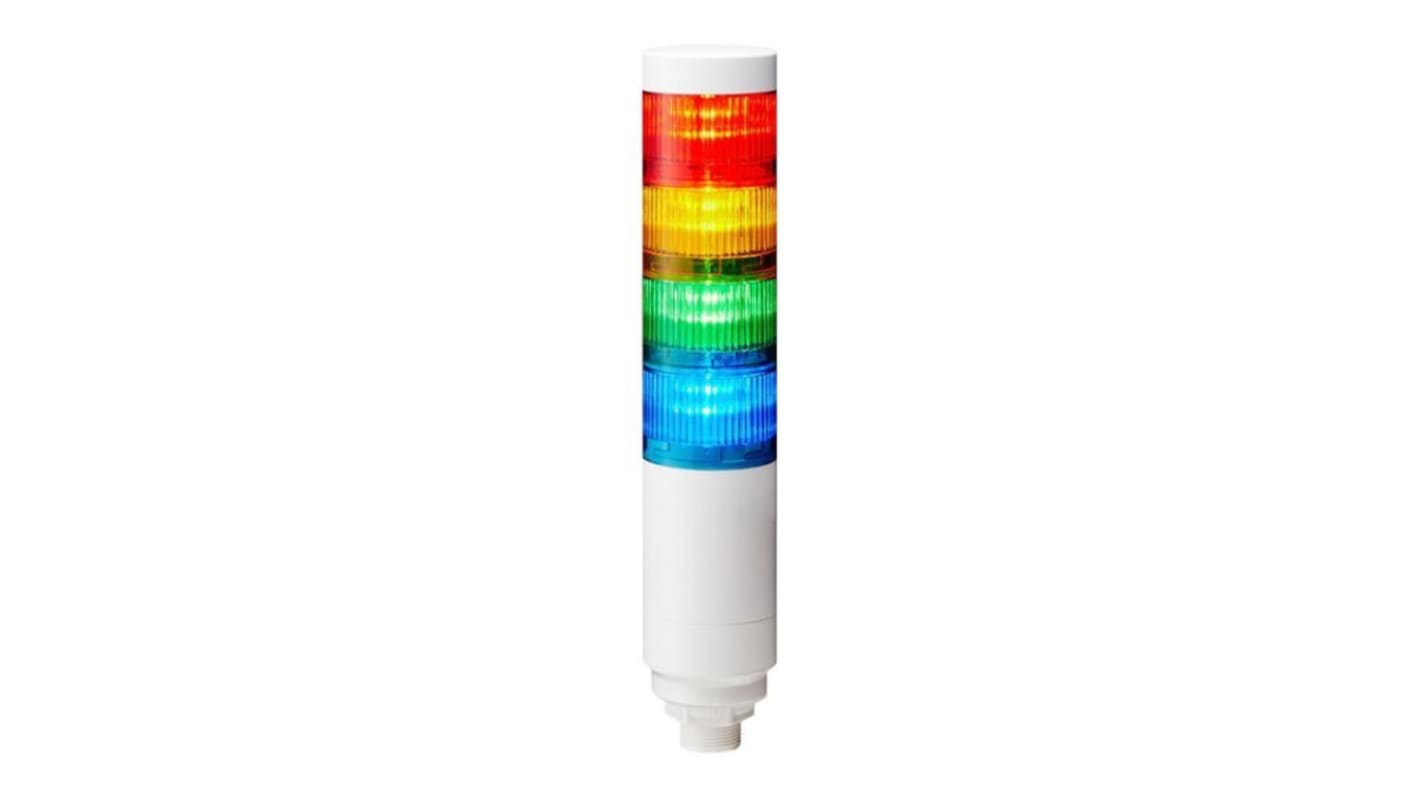Rs-Online Torretta di segnalazione Patlite 24 V c.c. LED 4 elementi lenti Multicolore