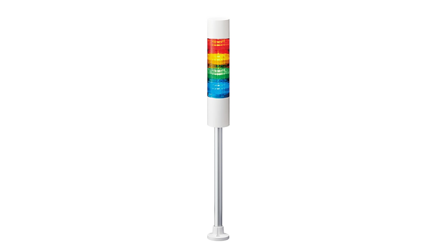 Rs-Online Torretta di segnalazione Patlite 24 V c.c. LED 4 elementi lenti A colori con Cicalino