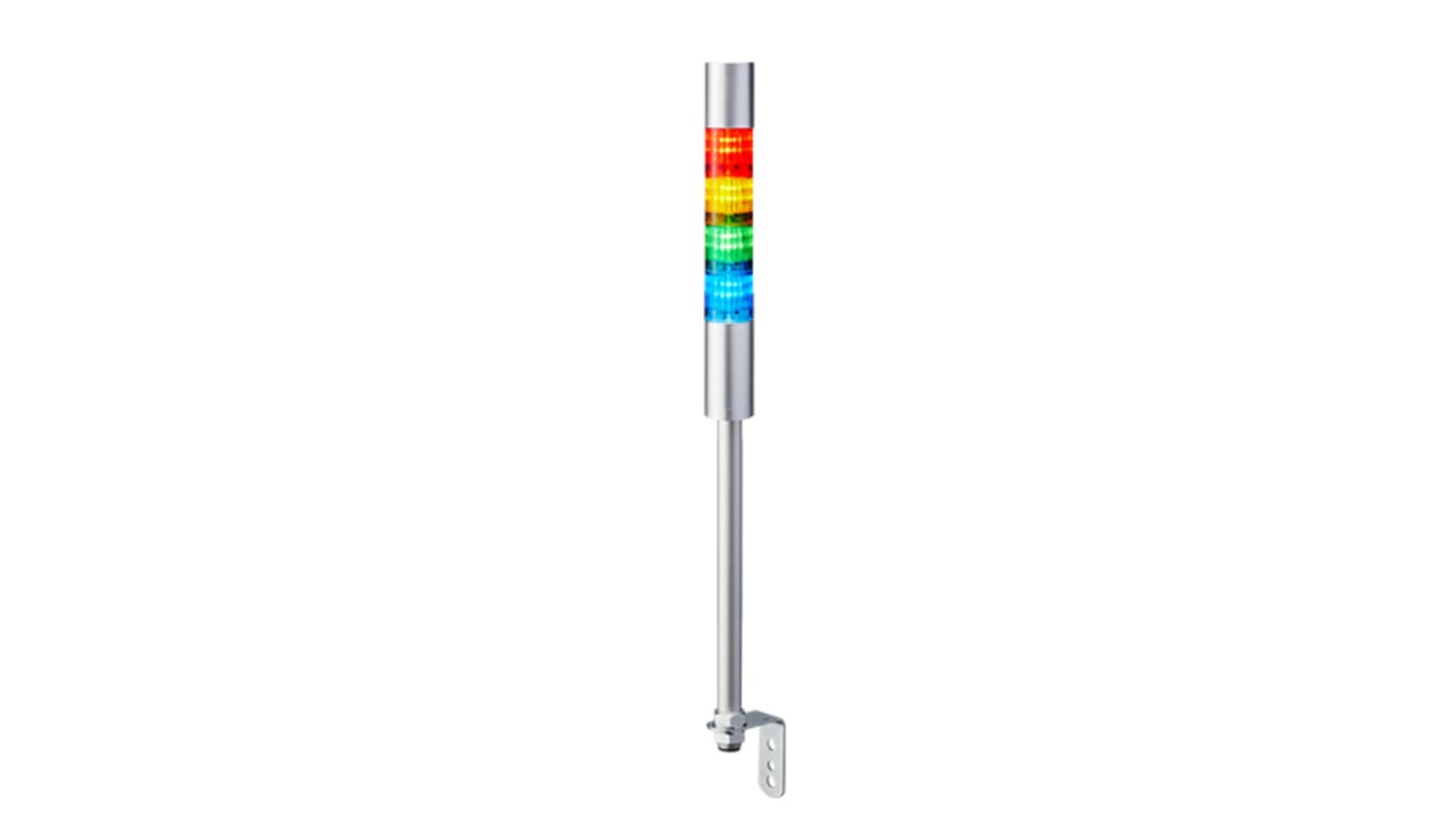 Rs-Online Torretta di segnalazione Patlite 24 V c.c. LED 4 elementi lenti A colori con Cicalino