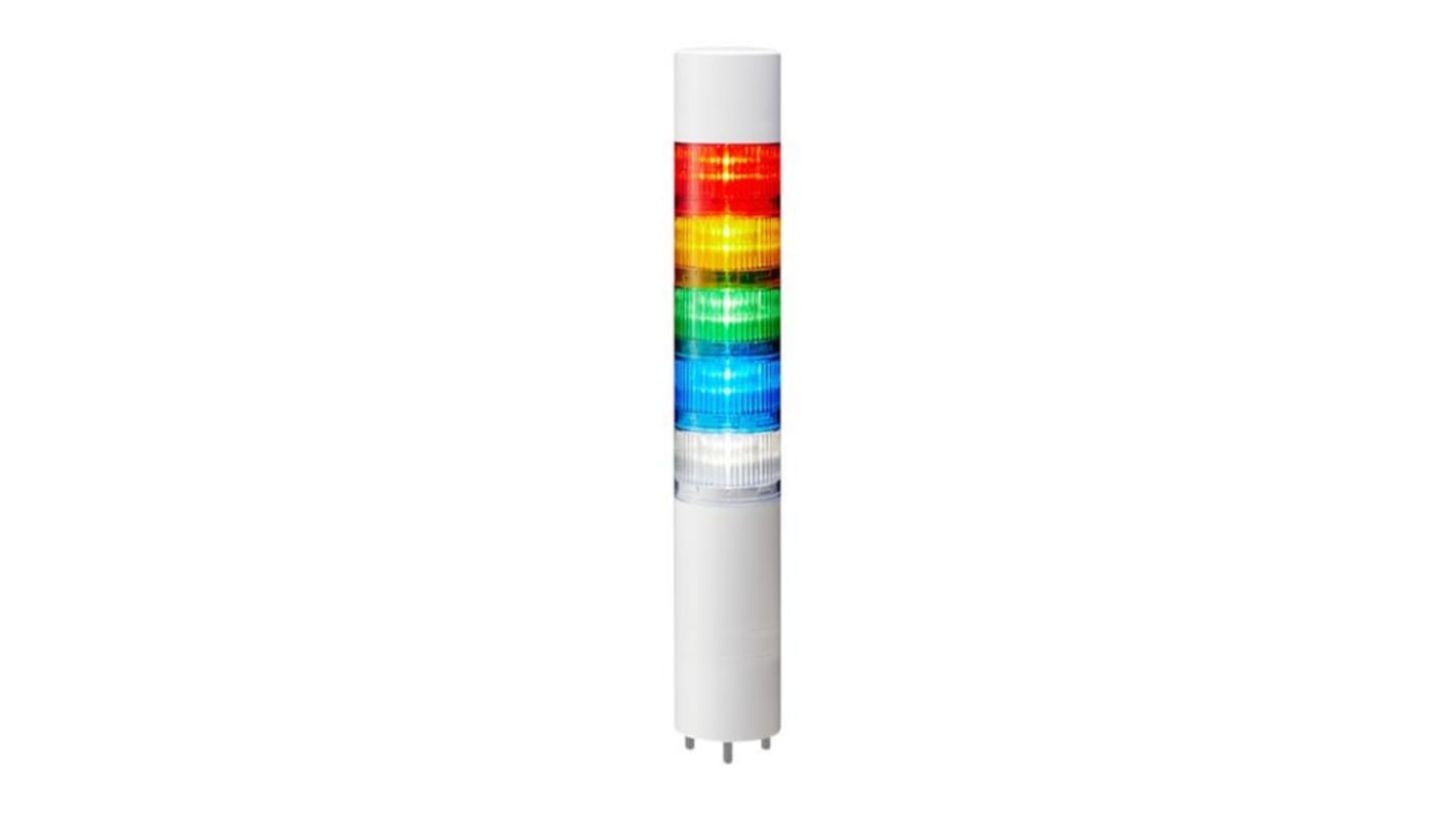 Rs-Online Torretta di segnalazione Patlite 24 V c.c. LED 5 elementi lenti Multicolore con Cicalino