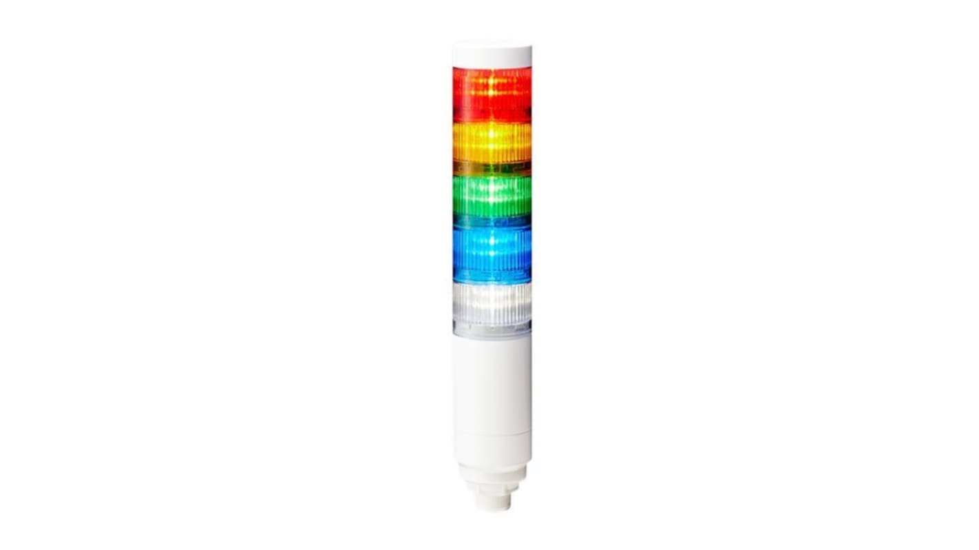 Rs-Online Torretta di segnalazione Patlite 24 V c.c. LED 5 elementi lenti Multicolore