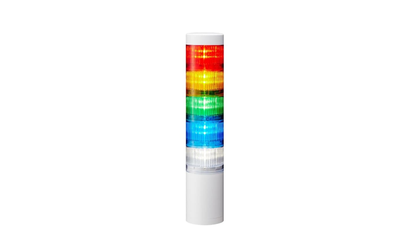 Rs-Online Torretta di segnalazione Patlite 24 V c.c. LED 5 elementi lenti A colori