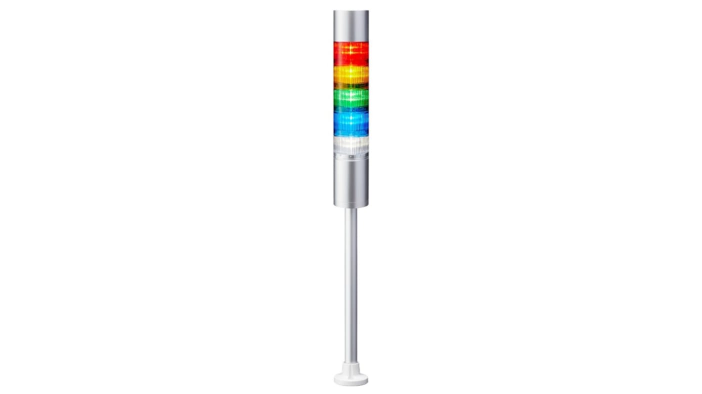 Rs-Online Torretta di segnalazione Patlite 24 V c.c. LED 5 elementi lenti A colori con Cicalino