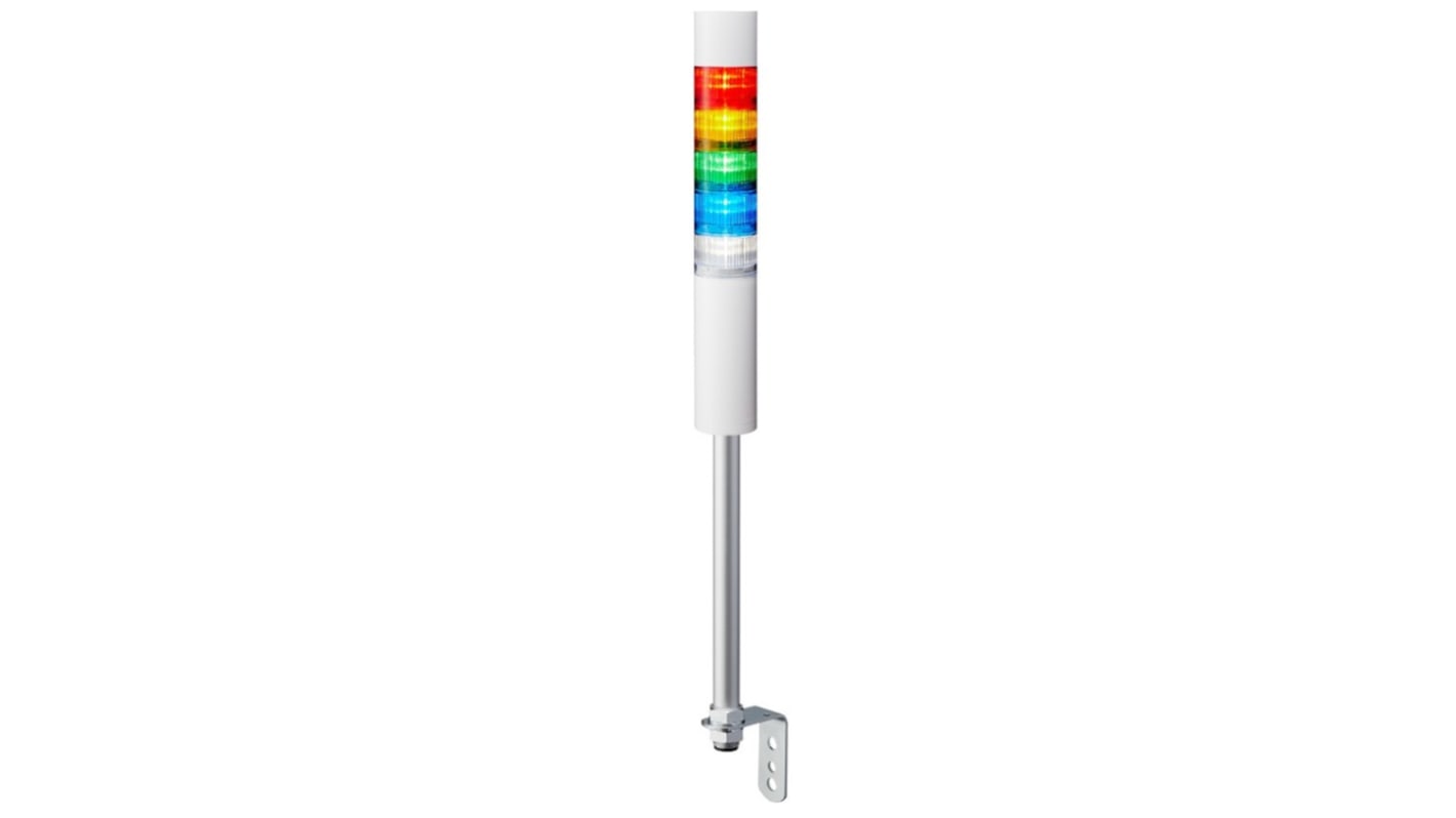 Rs-Online Torretta di segnalazione Patlite 24 V c.c. LED 5 elementi lenti A colori con Cicalino