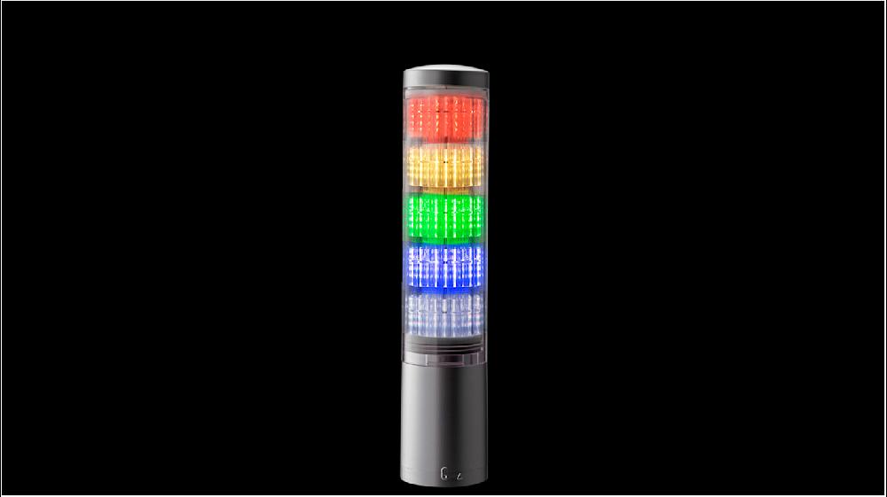 Rs-Online Torretta di segnalazione Patlite 24 V c.c. LED RGB 5 elementi lenti Trasparente