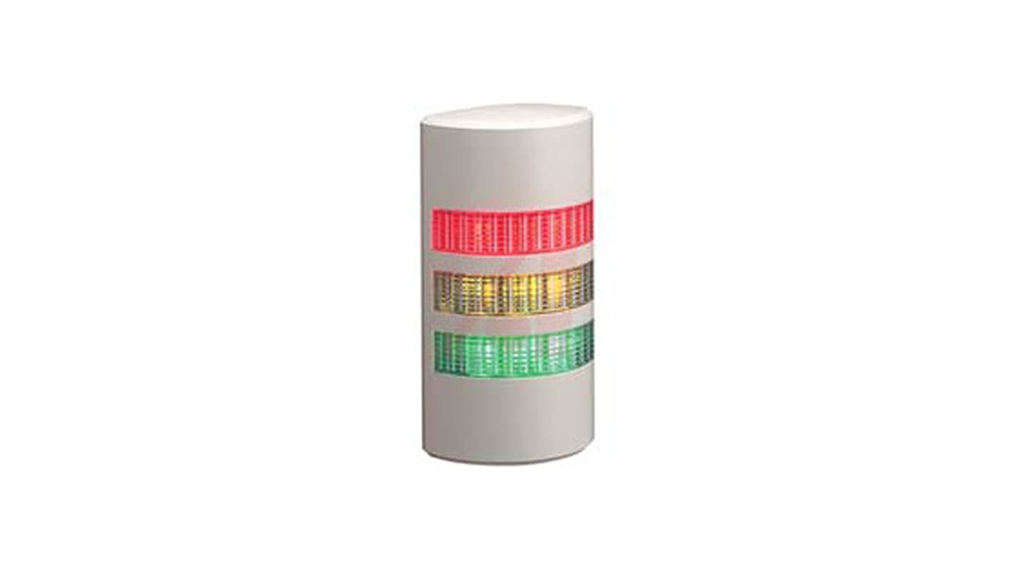 Rs-Online Torretta di segnalazione Patlite 24 V ca/cc LED 3 elementi lenti Trasparente con Cicalino