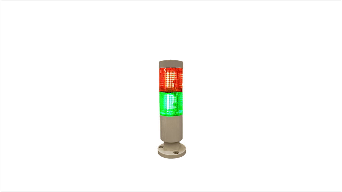 Rs-Online Torretta di segnalazione RS PRO 24 V ca/cc LED 2 elementi lenti Rosso/Verde