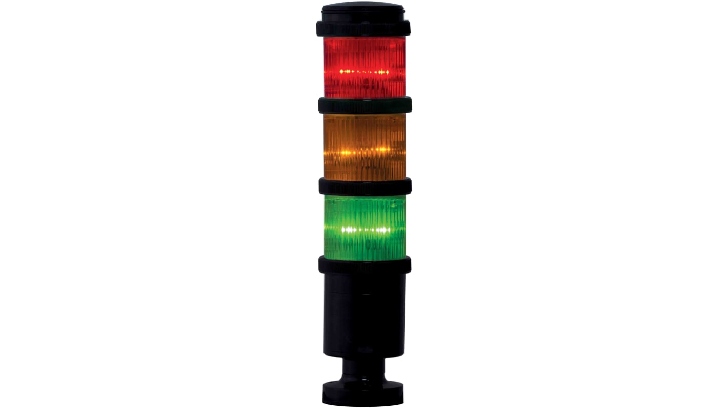 Rs-Online Torretta di segnalazione RS PRO 24 V ca/cc LED lenti Rosso/Verde/Ambra