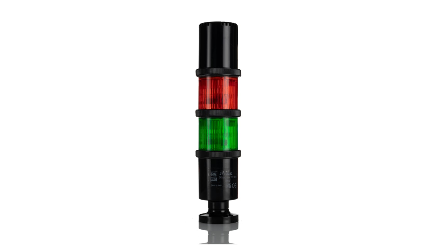 Rs-Online Torretta di segnalazione RS PRO 240 V CA LED 2 elementi lenti Verde/Rosso