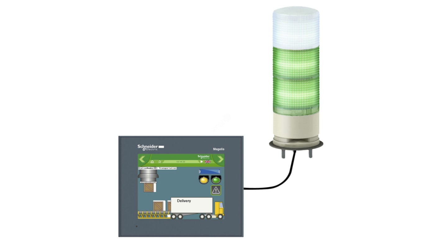 Rs-Online Torretta di segnalazione Schneider Electric 5 V LED 3 elementi lenti Trasparente con Cicalino
