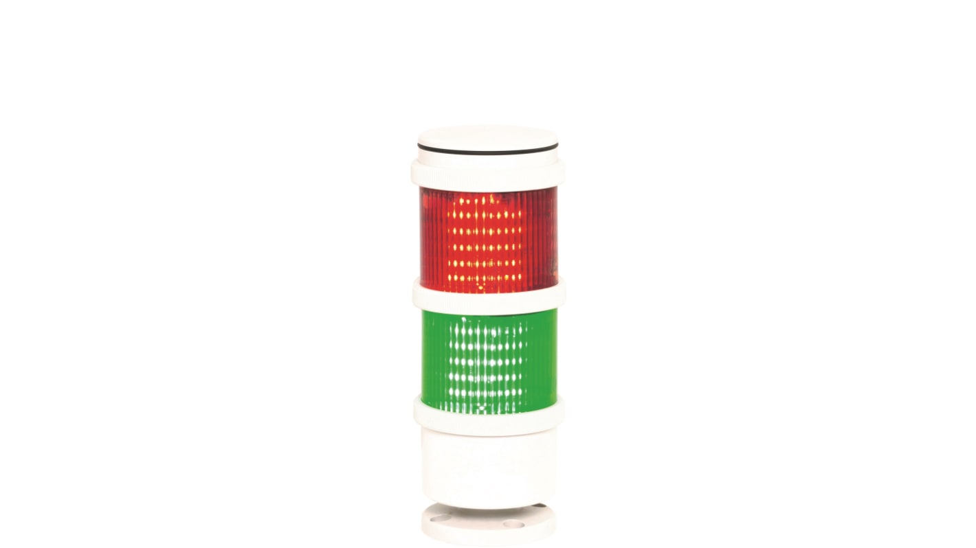 Rs-Online Torretta di segnalazione Sirena 24 V LED 2 elementi lenti lenti Verde Rosso