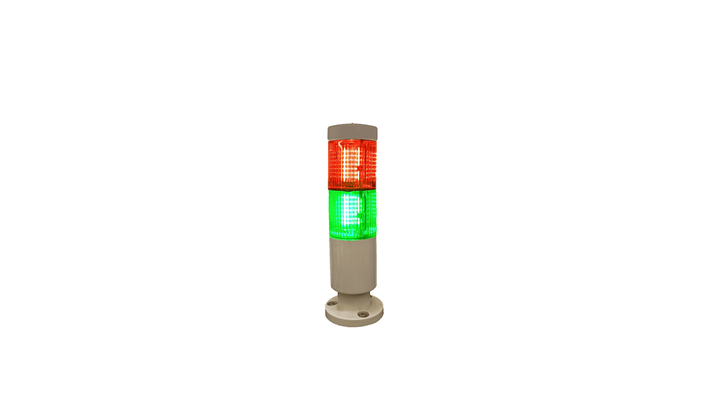 Rs-Online Torretta di segnalazione Sirena 24 V LED 2 elementi lenti lenti Verde Rosso