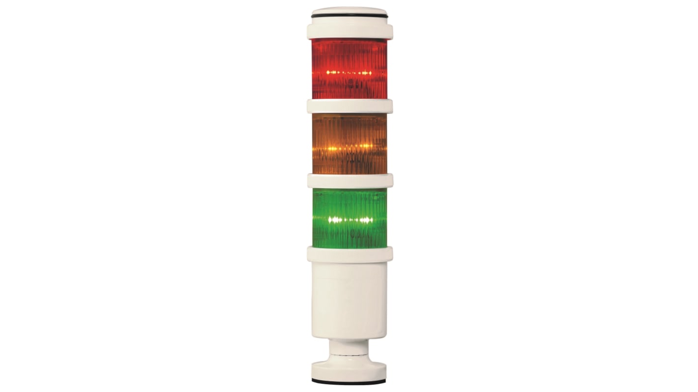 Rs-Online Torretta Di Segnalazione Sirena 24 V LED 3 Elementi Lenti Lenti Ambra Verde Rosso