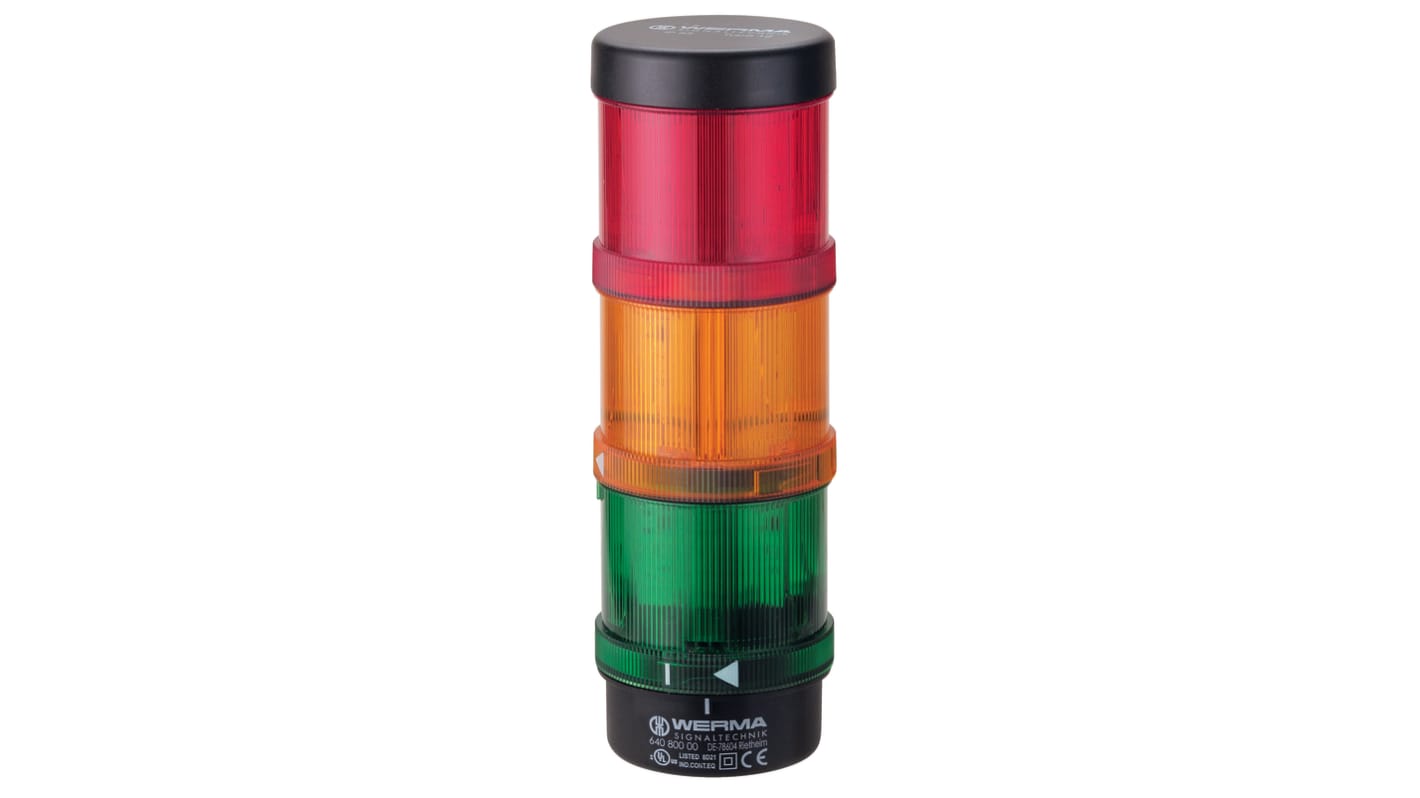 Rs-Online Torretta di segnalazione Werma 115 V LED 3 elementi lenti lenti Verde rosso giallo