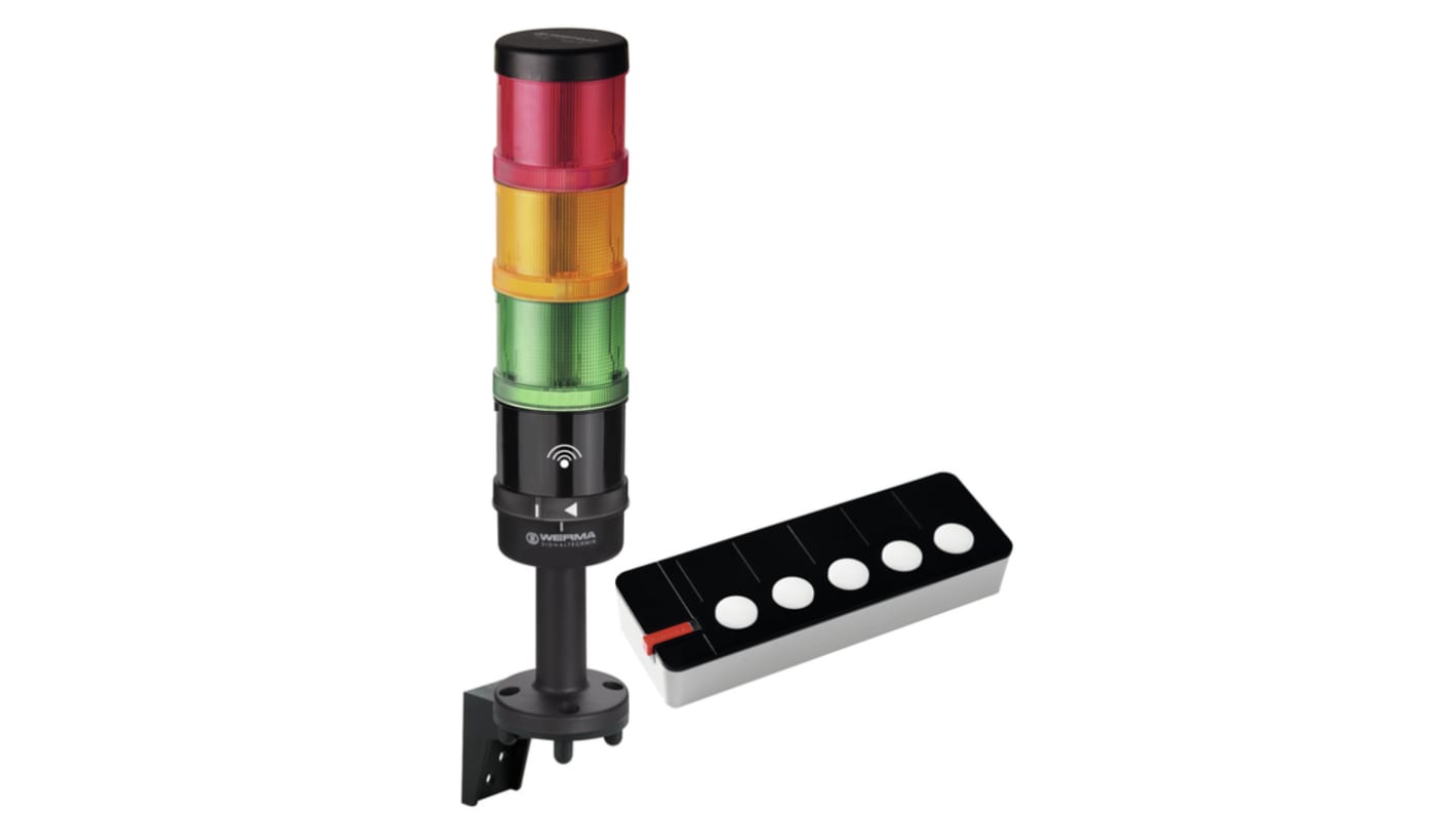 Rs-Online Torretta di segnalazione Werma 230 V c.a. LED 3 elementi lenti lenti Verde rosso giallo