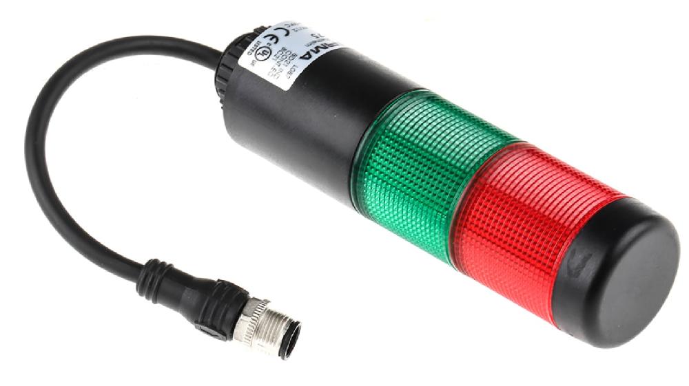 Rs-Online Torretta di segnalazione Werma 24 V c.a. / c.c. LED 2 elementi lenti Rosso/Verde con Cicalino
