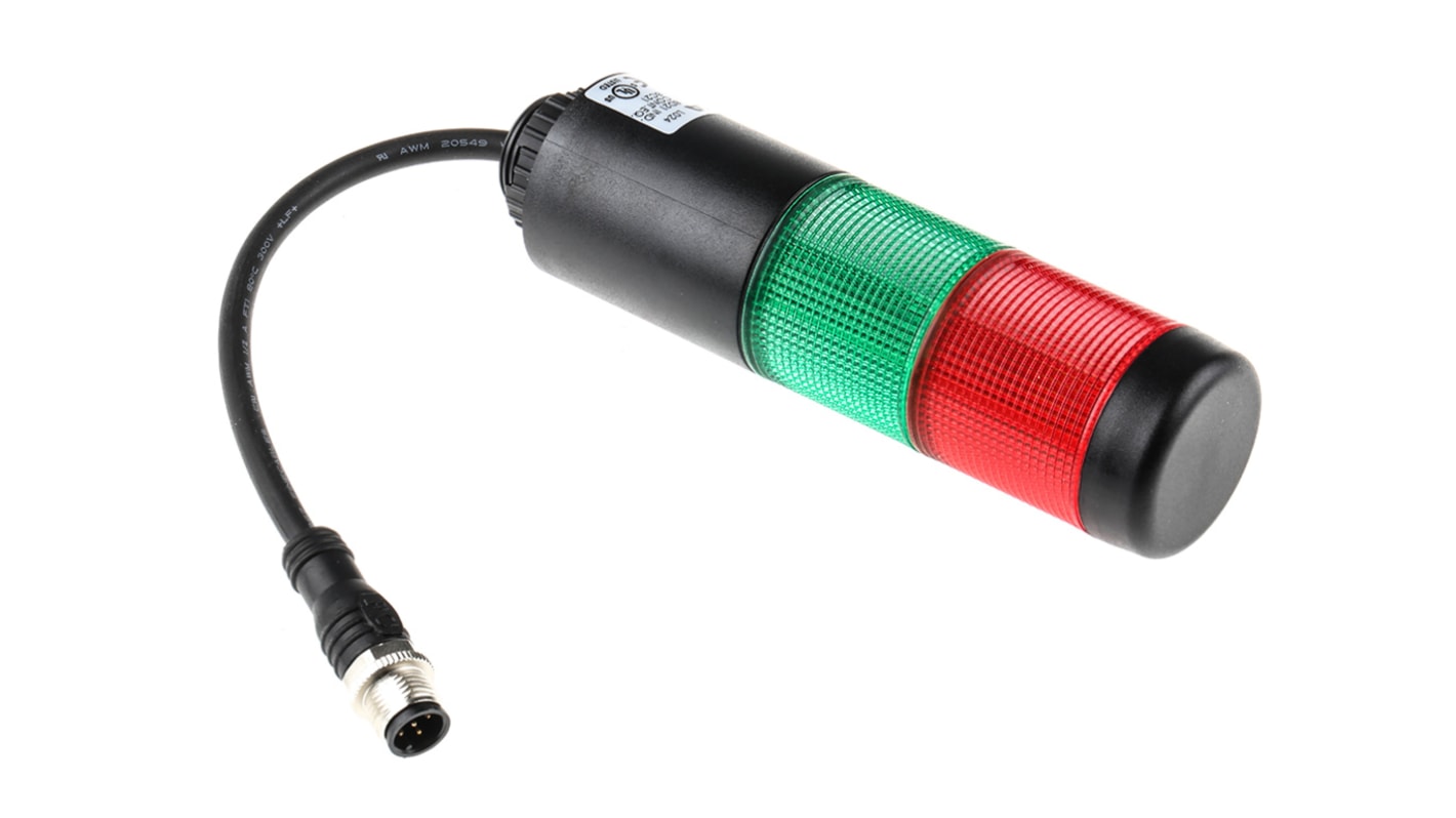 Rs-Online Torretta di segnalazione Werma 24 V c.a. / c.c. LED 2 elementi lenti Rosso/Verde