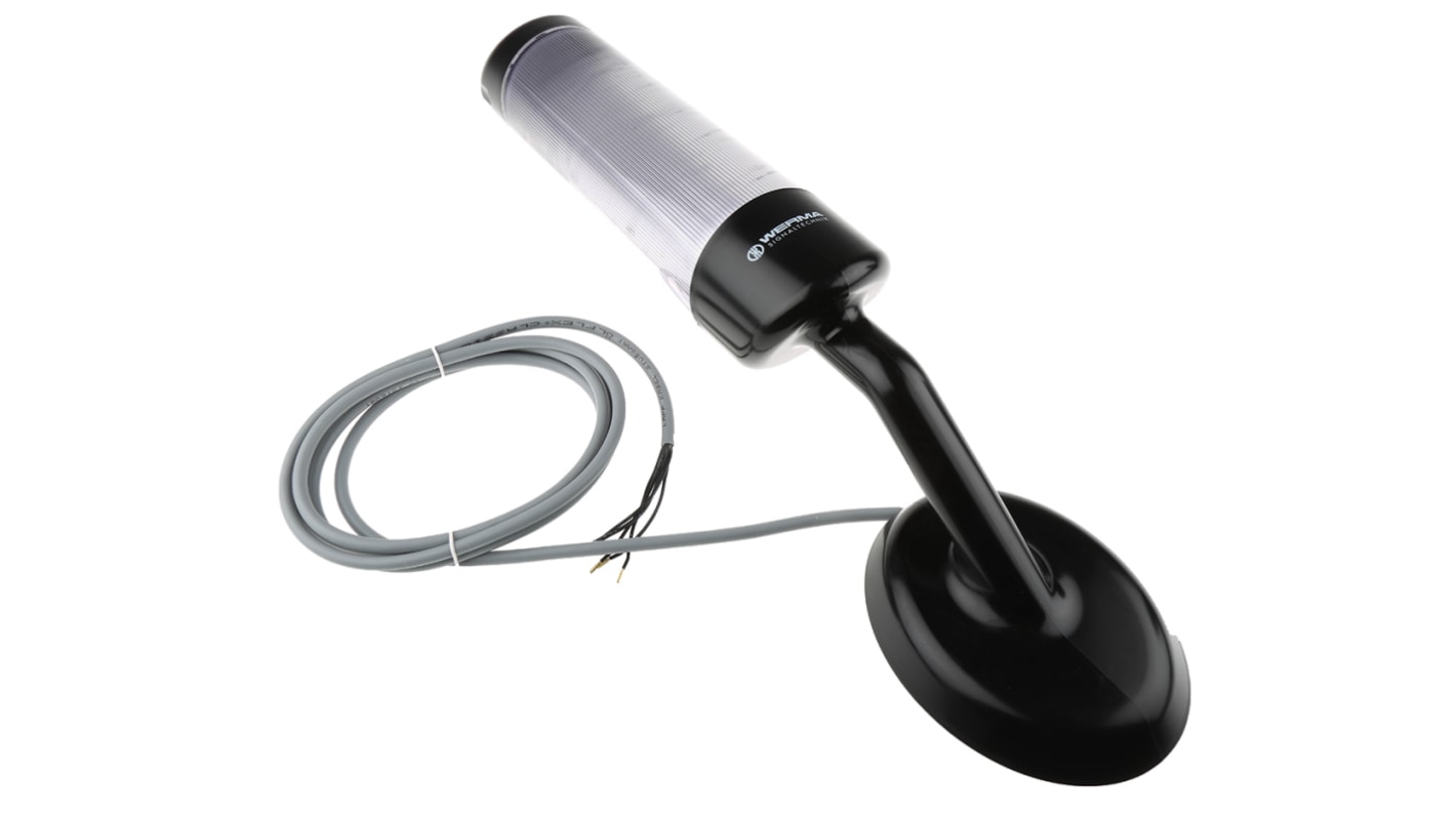 Rs-Online Torretta di segnalazione Werma 24 V c.c. LED 3 elementi lenti Trasparente con Cicalino
