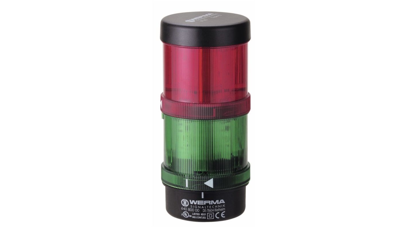 Rs-Online Torretta di segnalazione Werma 24 V LED 2 elementi lenti Rosso/Verde