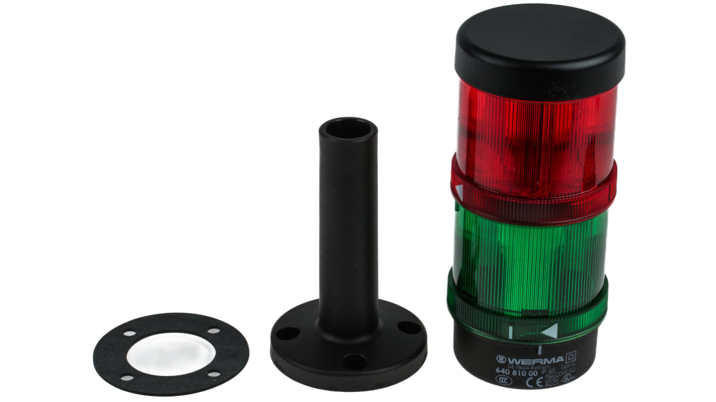 Rs-Online Torretta Di Segnalazione Werma 24 V LED 2 Elementi Lenti Rosso/Verde