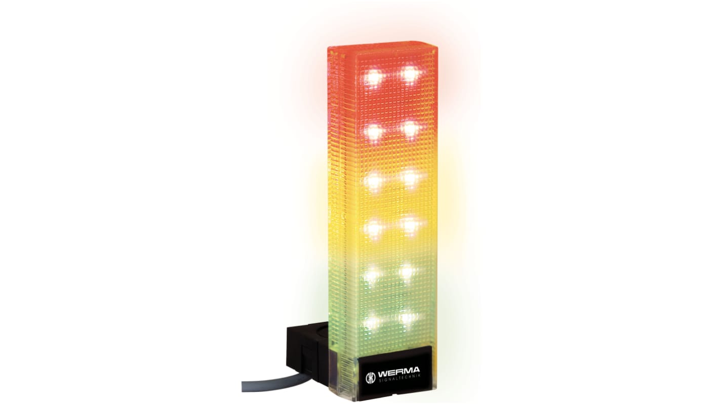Rs-Online Torretta di segnalazione Werma 24 V LED 3 elementi lenti lenti Verde rosso giallo