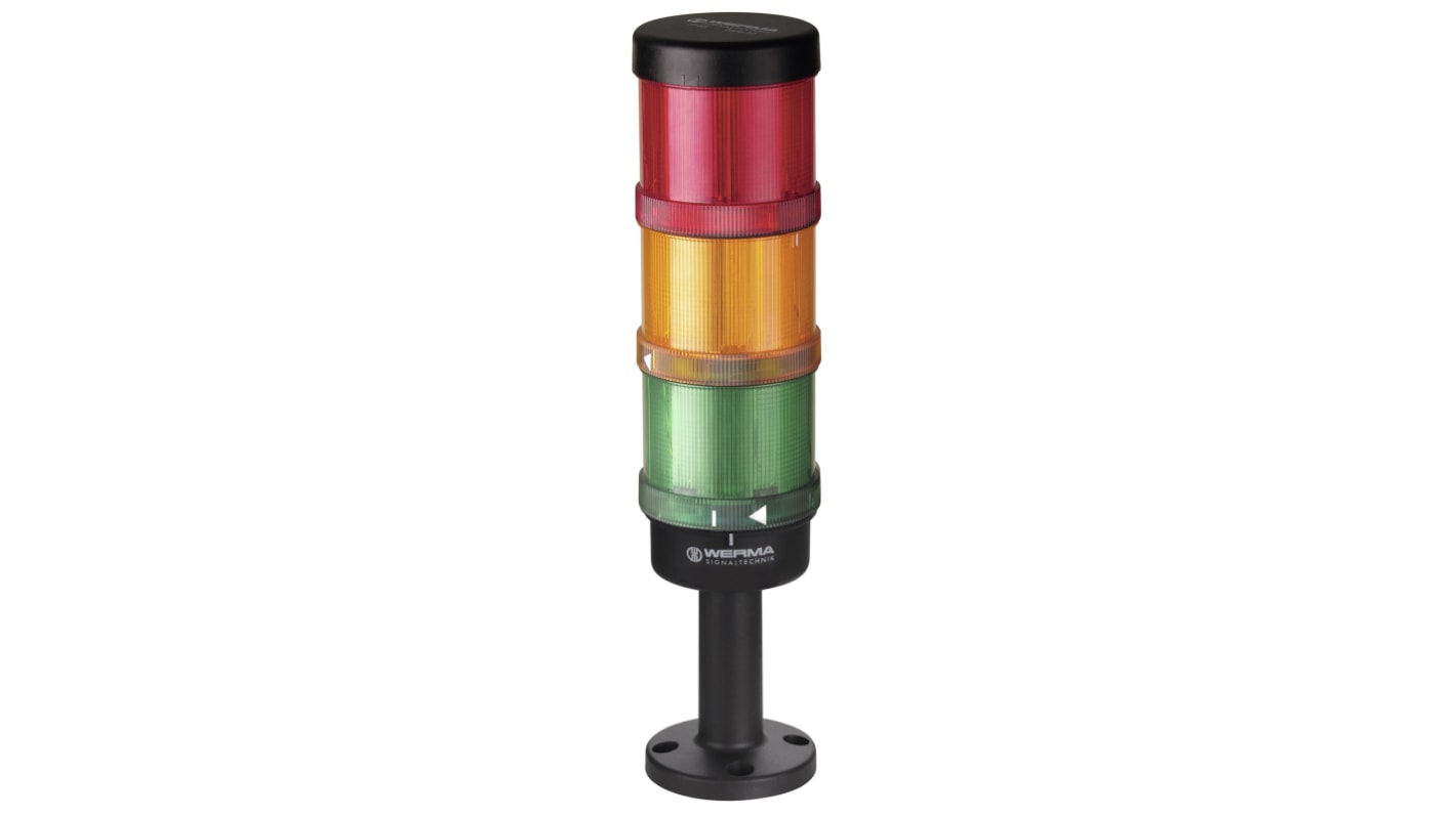 Rs-Online Torretta di segnalazione Werma 24 V LED 3 elementi lenti Rosso/Verde/Giallo