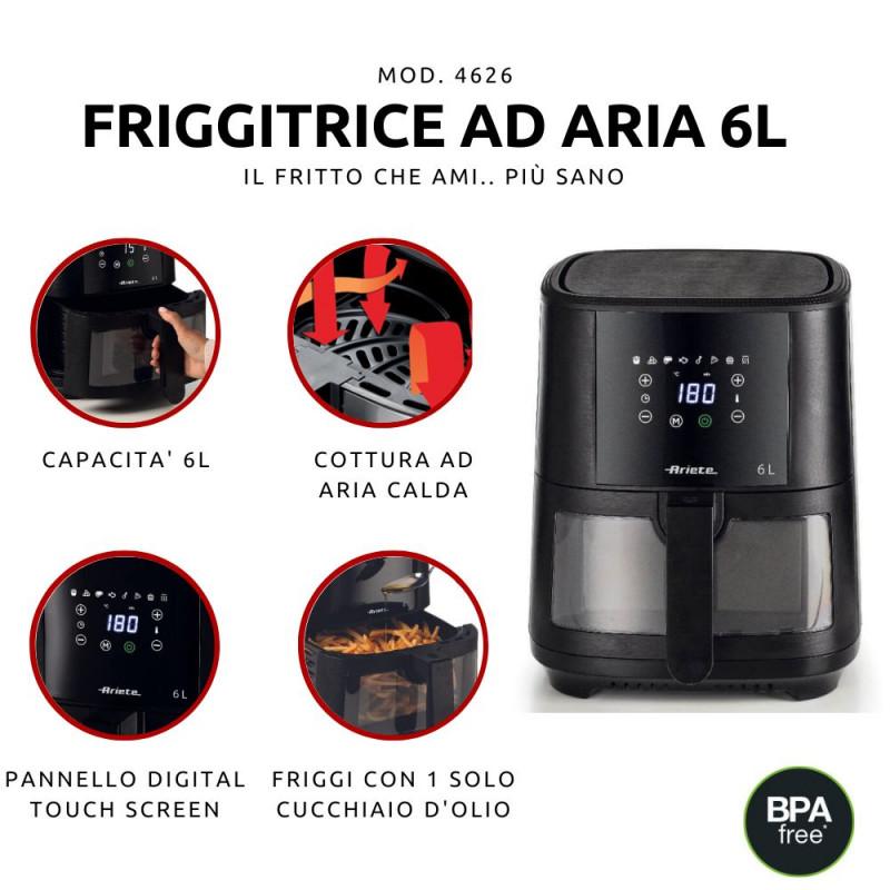 Ariete FRIGGITRICE AD ARIA 6 LITRI CON VETRO