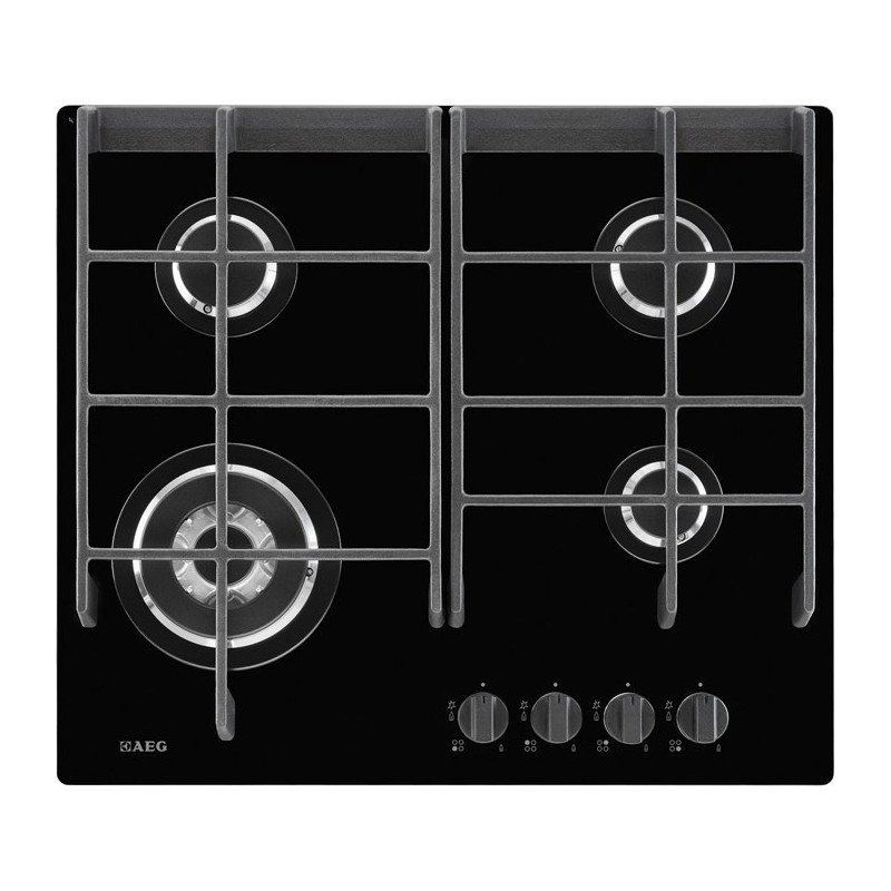 AEG HG674550VB piano cottura Nero Da incasso Gas 4 Fornello(i)
