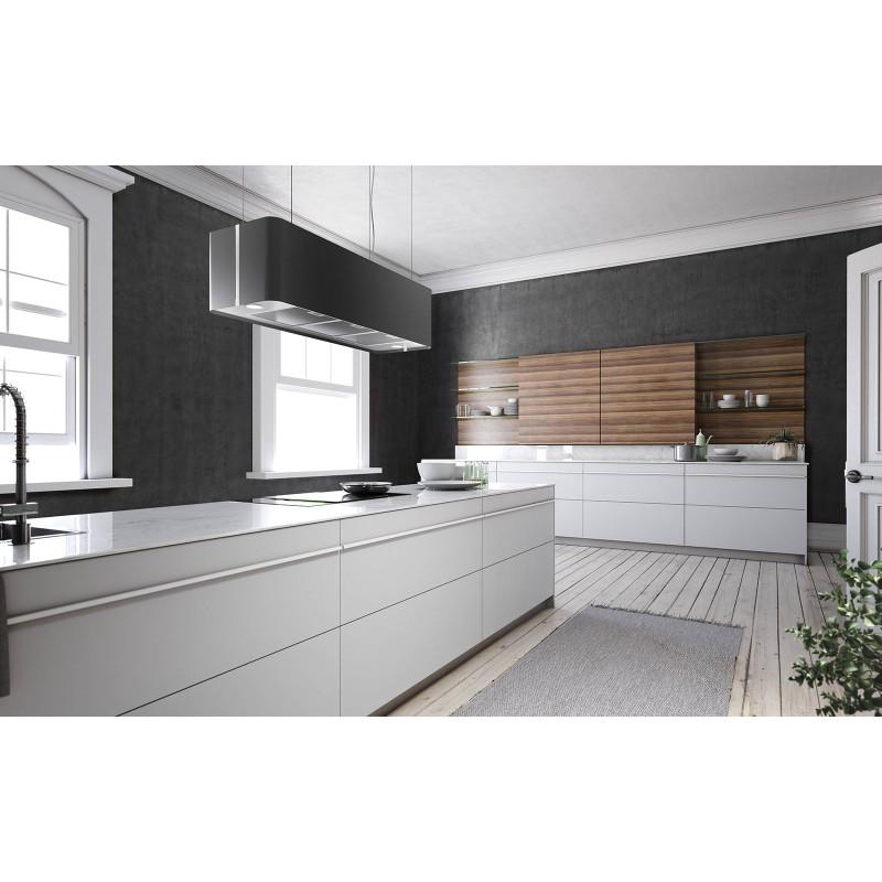 AirForce F181XXL BL/F/100 cappa a isola 764 m3/h 100 cm - Acciaio verniciato nero