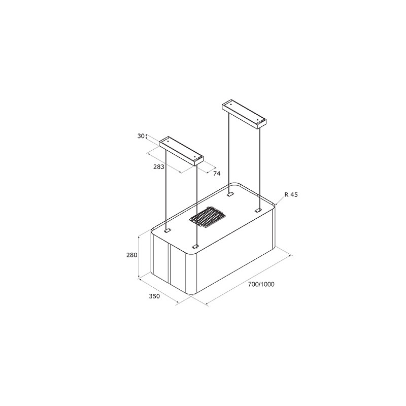 AirForce F181XXL WH/F/100 Cappa A Isola 764 M3/h 100 Cm - Acciaio Verniciato Bianco