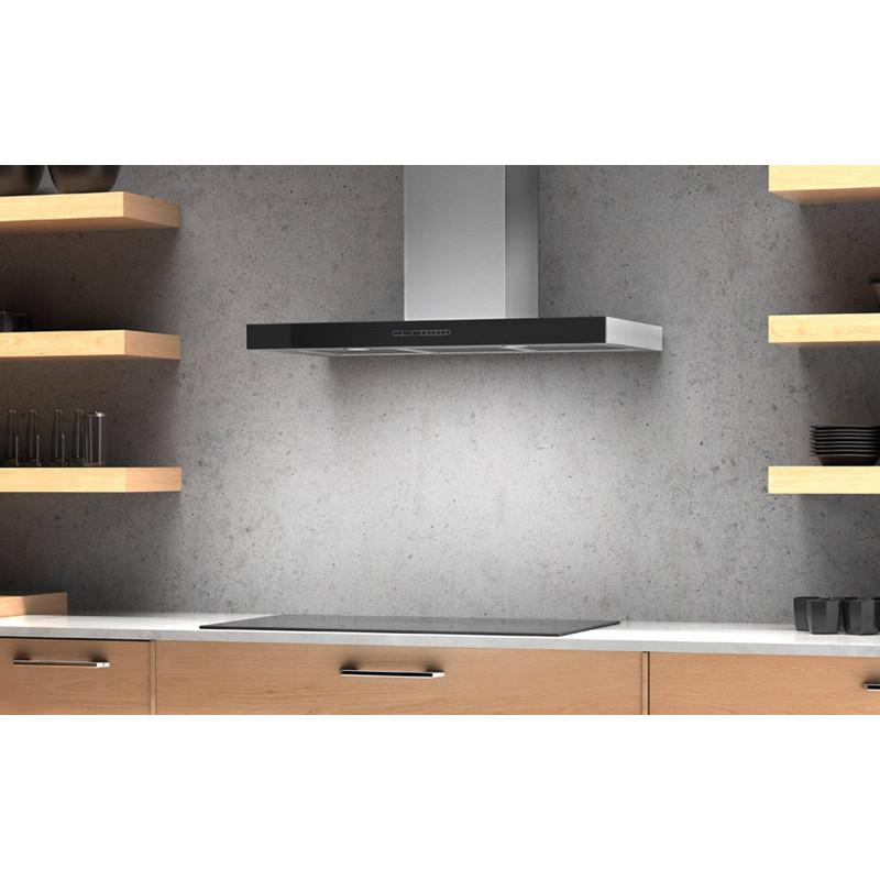 AirForce F205 IXBL/A/60 Cappa Cucina A Parete 650 M3/h 60 Cm - INOX E VETRO NERO
