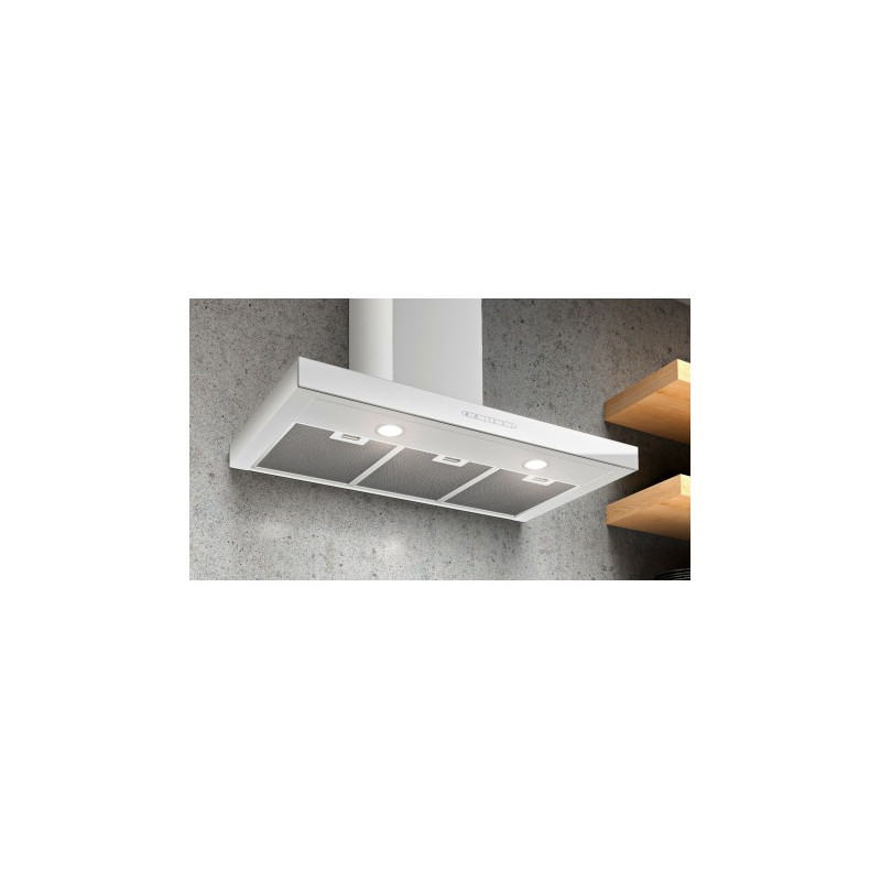 AirForce F205 IXWH/A/60 Cappa Cucina A Parete 650 M3/h 60 Cm - INOX E VETRO BIANCO