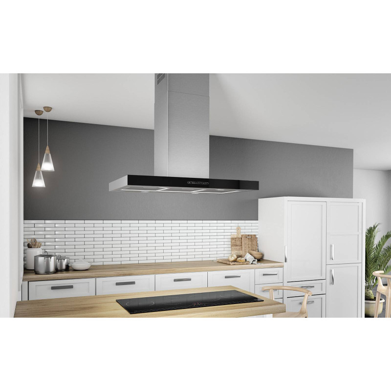 AirForce F206 F206 IXBL/A/90 Cappa Ad Isola 609 M3/h 90 Cm - INOX E VETRO BIANCO
