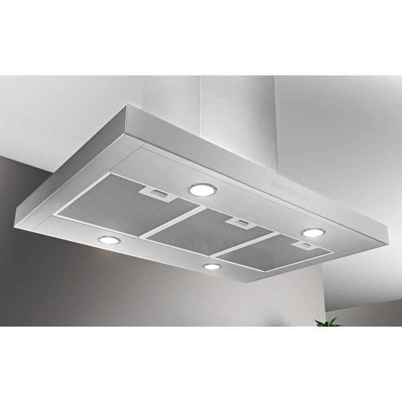 AirForce F206 IXWH/A/90 cappa ad isola 609 m3/h 90 cm - INOX e VETRO BIANCO