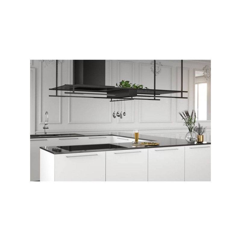 Airforce Frame AN/A/180 cappa a isola 665 m3/h 180 cm - Nero opaco con vetri scuri